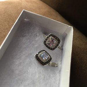 Spinel Aqua color & smokey Quartz Pendant & Ring 7